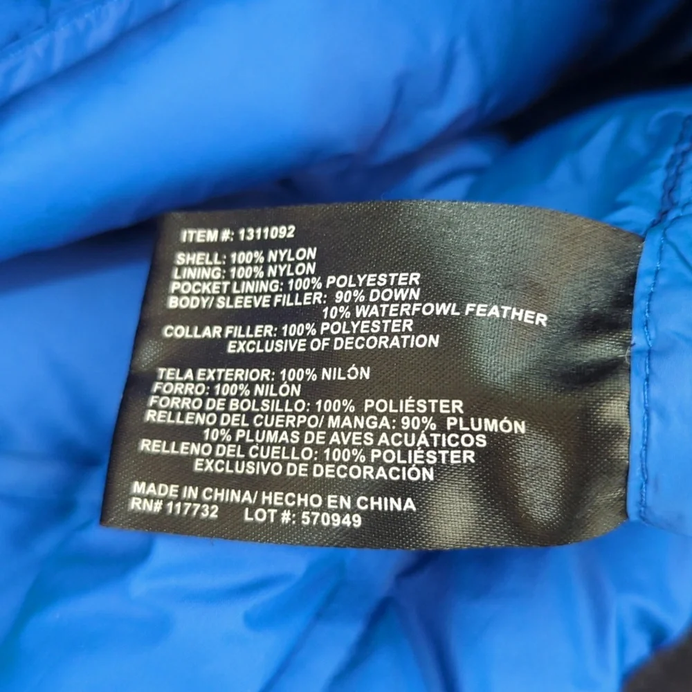 Gerry Men's Black Lightweight Packable Down Puffer Jacket Size XXL